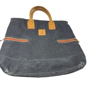 Johnnie-O Canvas Tote Bag Blue Casual Travel Beach